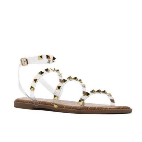 Clear Studded Gladiator Sandals - Picture 4 of 11